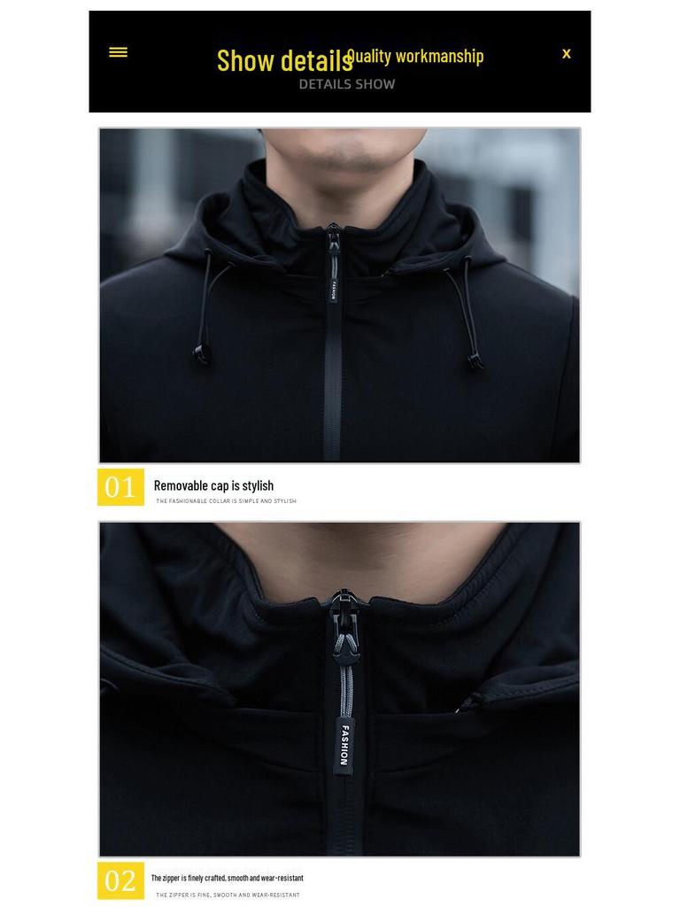 2024 Men's Trendy Hooded Jacket: Spring/Autumn Casual Sports Fashion