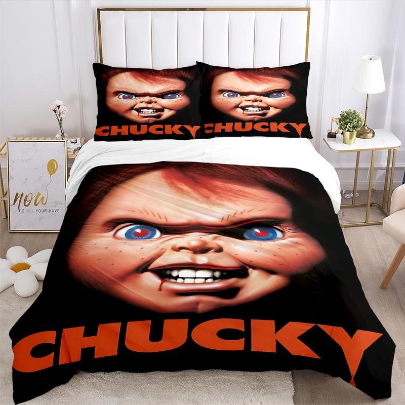 Chucky Horror Doll Icon Print 3Pcs Bedding Setduvet Cover With 2 Bedropillowcase Home Birthday Gift