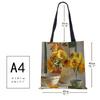 Sunflower Flowers Women Shoulder Bag Shopper Canvas Casual Grocery Handbag 2022 Print Painting Vintage Large Capacity Tote Books