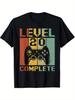 Men'S Retro Gaming T-Shirt from 2005 - Level 20 Finished Pixel Art Controller Design