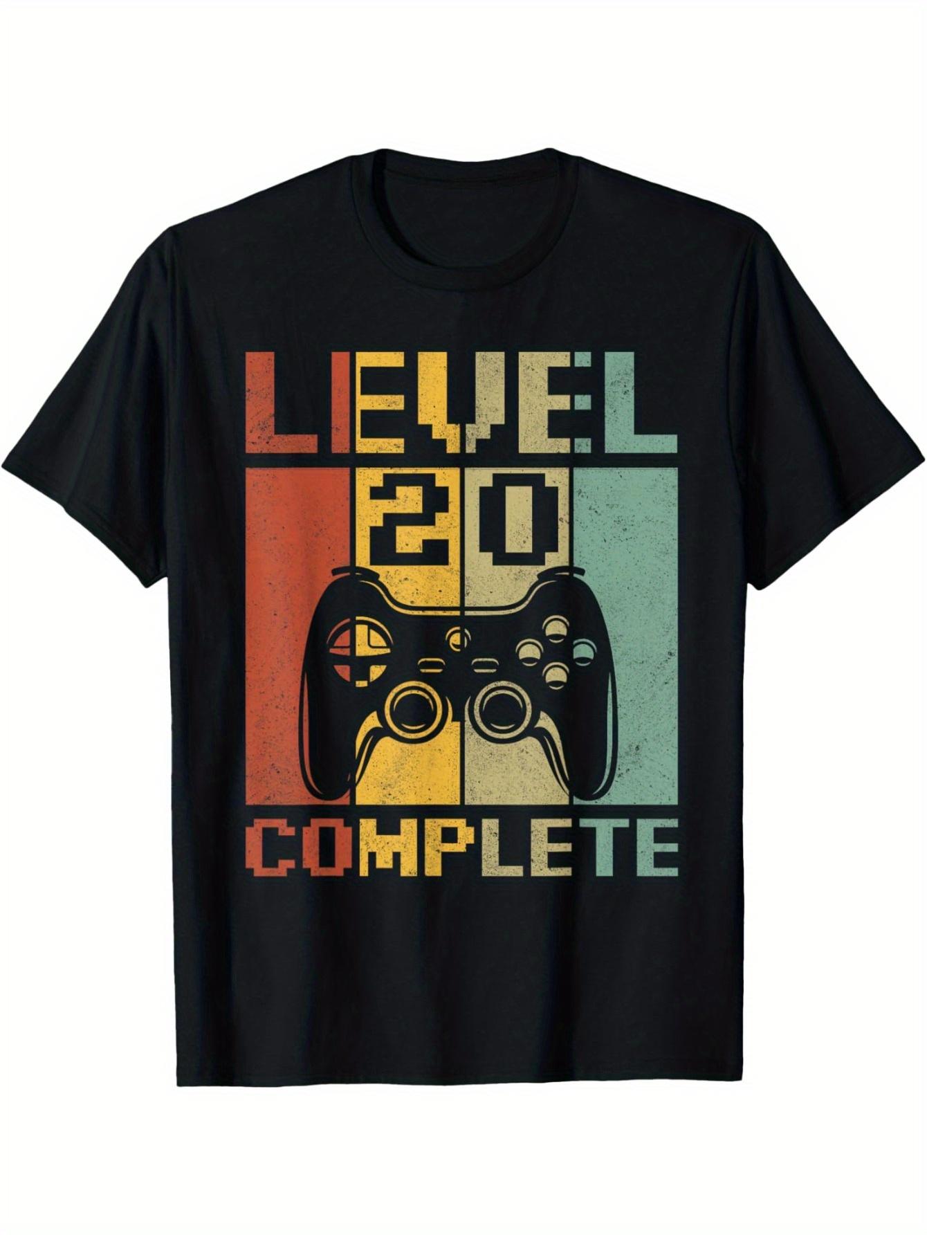 Men S Retro Gaming T-Shirt from 2005 - Level 20 Finished Pixel Art Controller Design L
