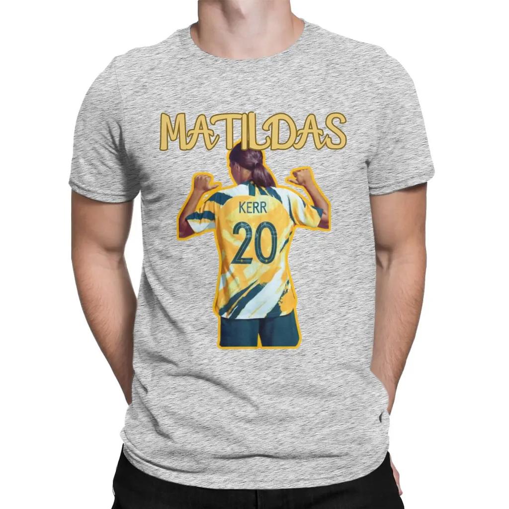 Funny Sam Kerr Australia Soccer T-Shirts for Men Crewneck 100% Cotton T Shirts Matildas Short Sleeve Tees Plus Size Clothing