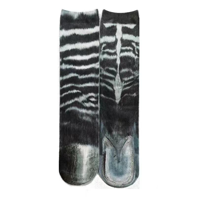 3D Animal Paw Mid-Calf Socks - Cartoon Print, Fun Hoof Design for Adults, Cat & Dog Styles