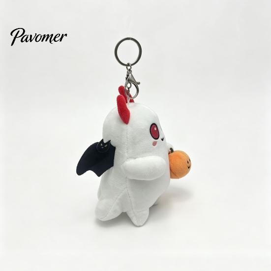 Soft Skin Friendly Plush Toy Halloween Ghost Keychain, Cute Spooky Stuffed Pendant for Backpack Small Plushie with Metal Keychain Keys, Mini Doll Bag