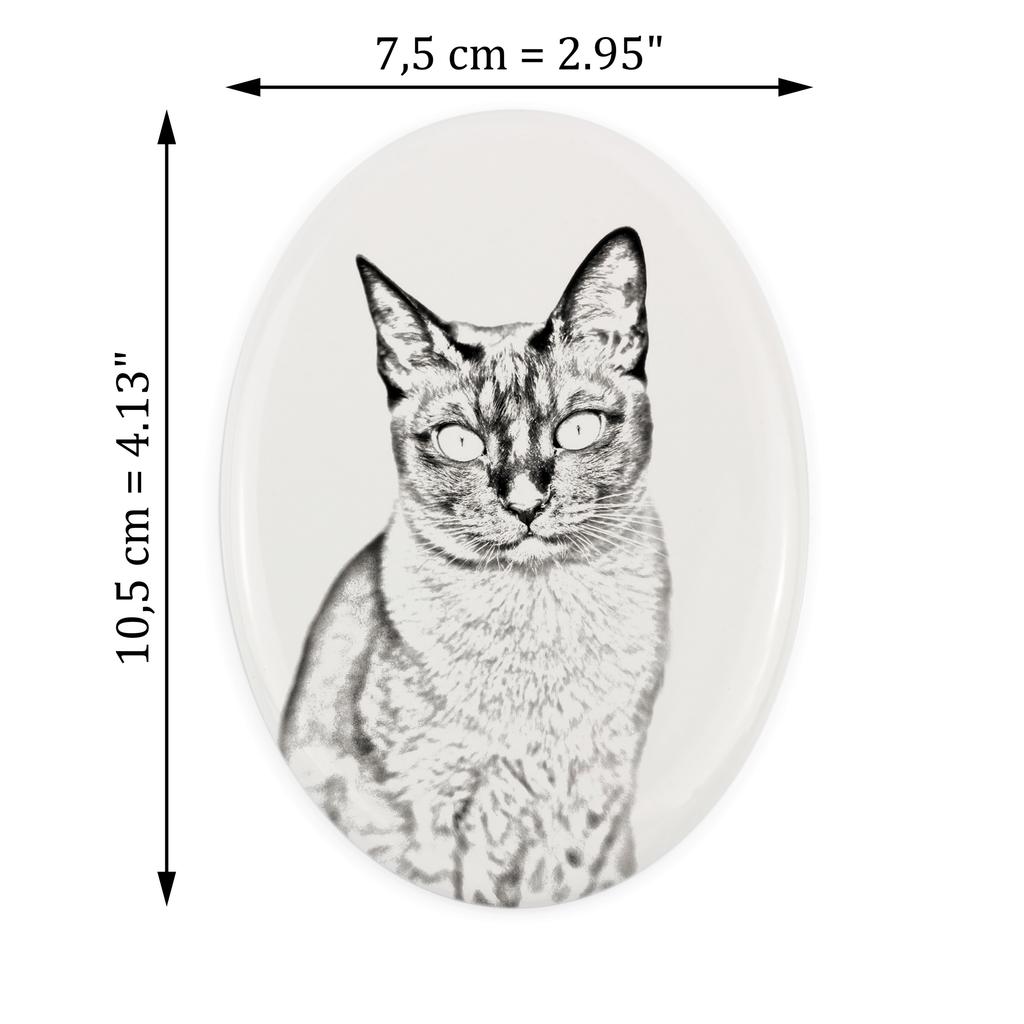 Tonkinese Cat – Commemorative plaque with a cat photo, tombstone with a print | Art-Dog