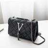 New Embroidery Thread Styling Bag, Diamond Grid Classic Women's Bag, Versatile Chain Bag, Women's Bag, Shoulder Crossbody Small Square Bag.