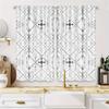 Set Of 2 Bohemian Black White Geometric Pattern Curtains Semi Transparent Polyester Design Living Room Bedroom Curtain With Rod Pocket Perfect For
