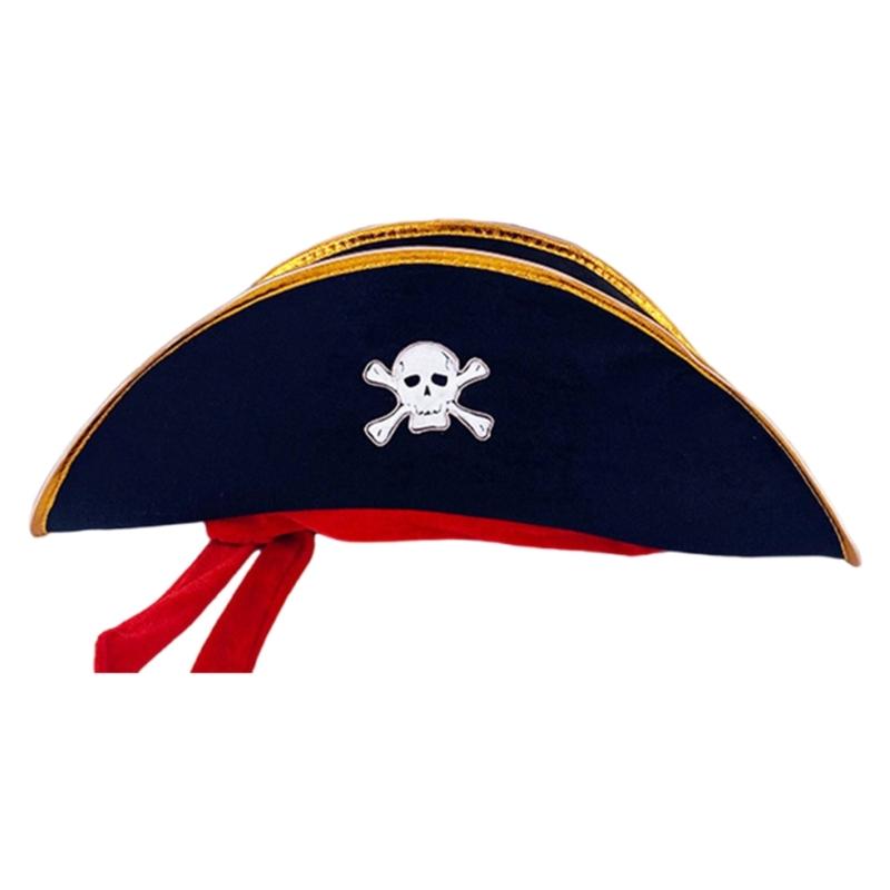 Adult Pirate Hat LED Skull Pirate Hat Pirate Costume Accessories for Adult Teens Masquerade Halloween Role Play Parties