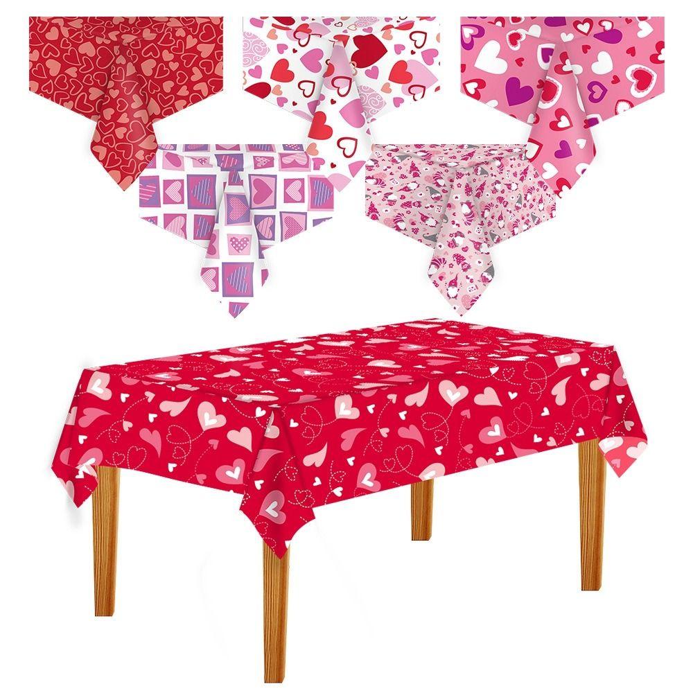 Plastic Valentine's Day Tablecloth Waterproof Table Cover New Disposable Tablecloths  Wedding