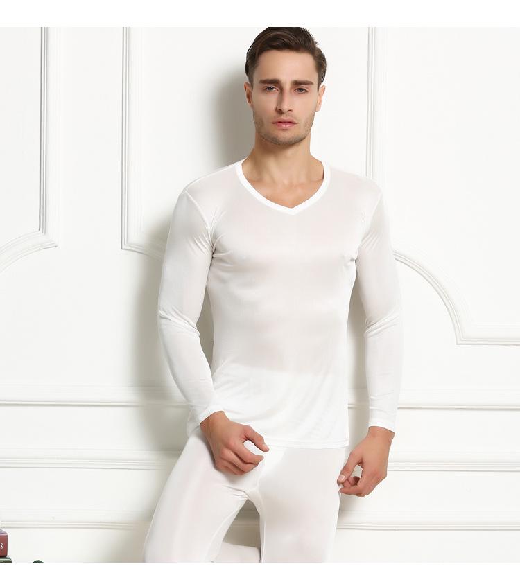 Tangge Men's Mulberry Silk Double-Sided Knitted Thermal Underwear Set