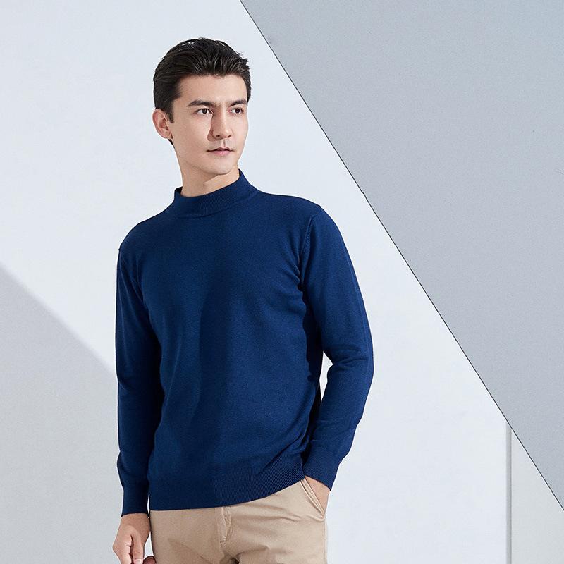 Saubere und elegante Sweatwear Herren Anti-Pilling Hochwertiger gestrickter Rollkragenpullover Slim Fit Langarm-Pullover Einfarbig Trend Herrenbekleidung