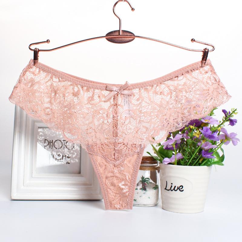 Frauen Sexy Criss-Cross Aushöhlen Spitze Höschen Low-taille Unterwäsche Tanga Weibliche Atmungsaktive Dessous Versuchung Stickerei