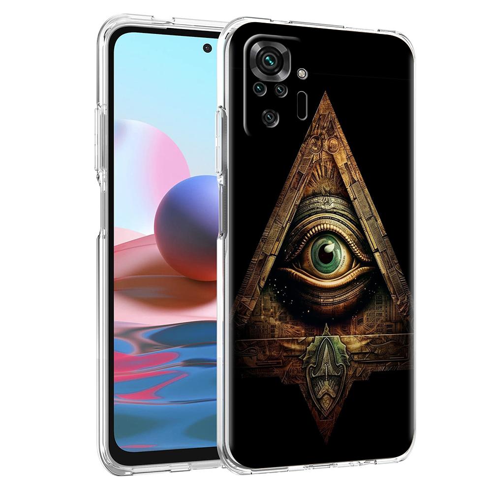 Pyramid Illuminati eye Transparent Phone Case for Redmi 13C 12C 10C Note 13 12 11 11T K40 Gaming Plus Pro 4G 5G Soft Cover Shell