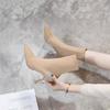 Fashion boots women's high heels autumn and winter new pointed thin heels women's thin boots suede elastic boots socks boots
