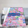 Koselig Peppapig-teppe Tilbehør Sofa Dekorativt Teppe Kastepledd Supermyk Flanell for Sofa