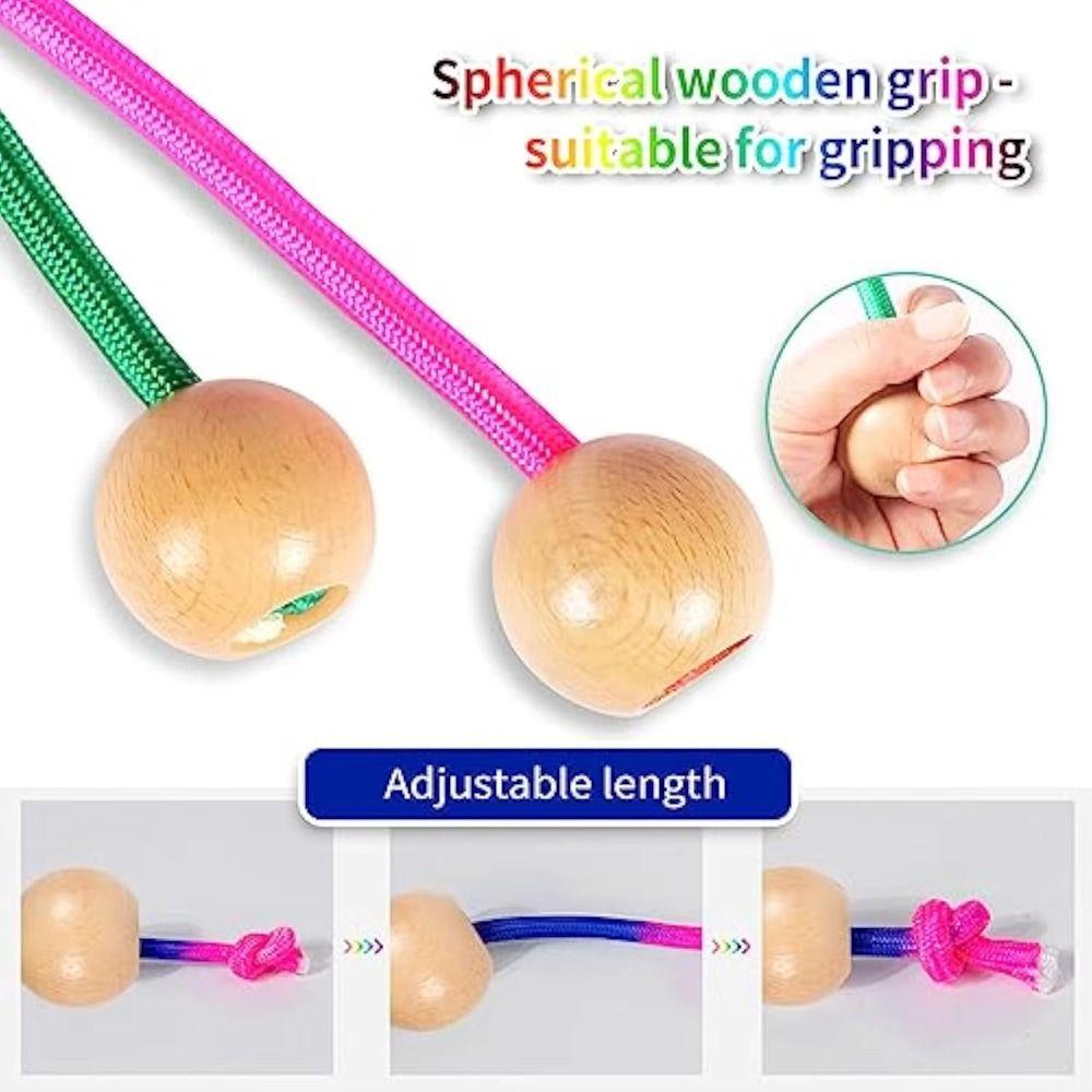 Ball Handle Rainbow Long Rope Outdoor Fun 5m Jump Rope Group Skipping Rope Fitness Equipment