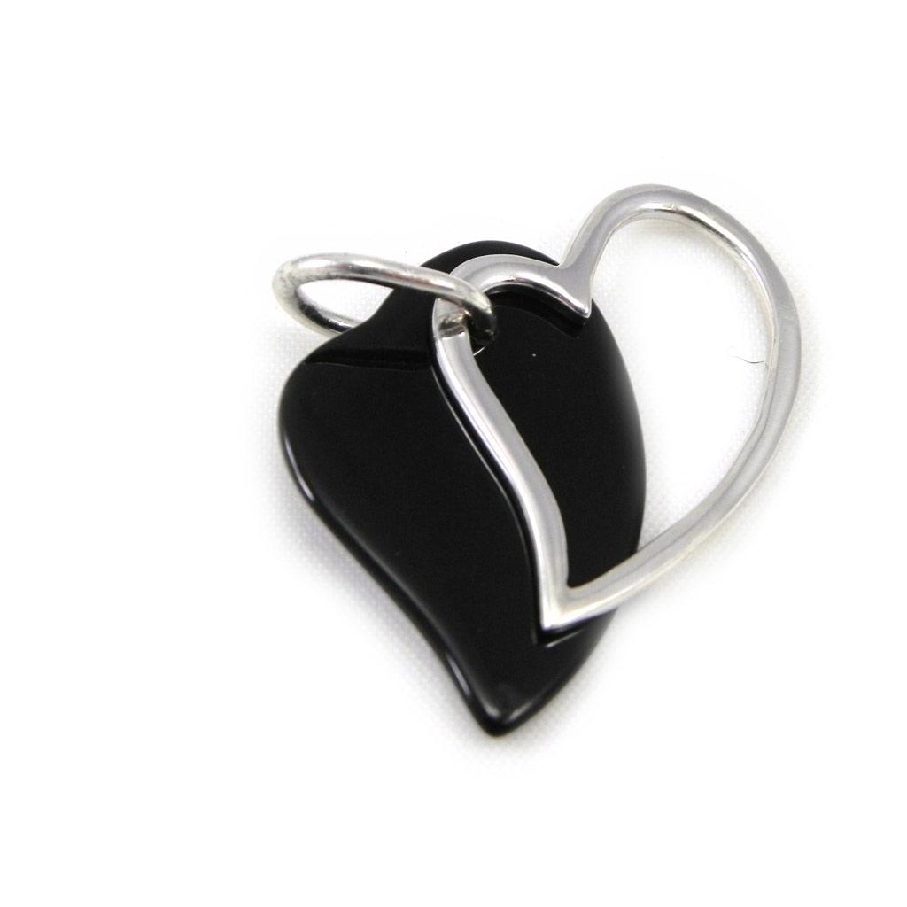 Les Trésors De Lily [G8849] - Pendentif Argent 'Obao Love' noir