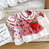 Cute Dog Vest Soft Cat Skirt Fashion Pet Strawberry Dress  Pet Party