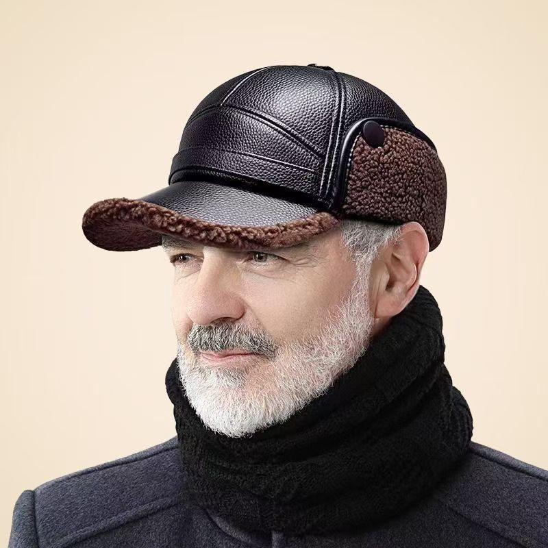 Men's Winter Earmuffs Cotton Hats with Velvet Lining, Windproof & Cold-Proof Duckbill Northeast Hats