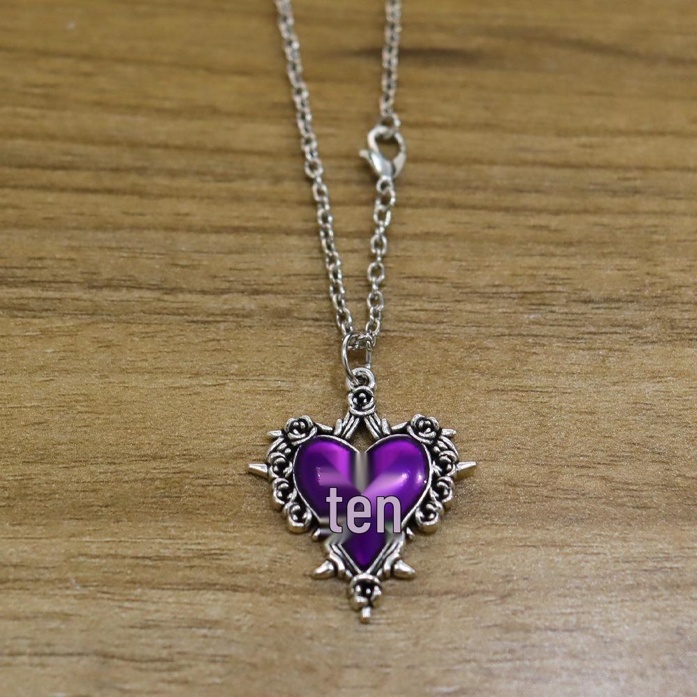 

Gothic Punk Thorns Heart & Cross Bow Necklace - Retro Clavicle Chain, Ins Style