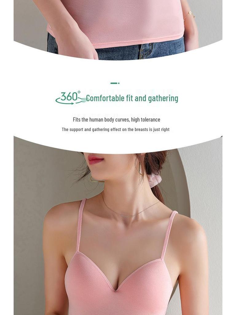 Women's Sexy Deep V Modal Camisole with Fixed Cups and Beautiful Back Design