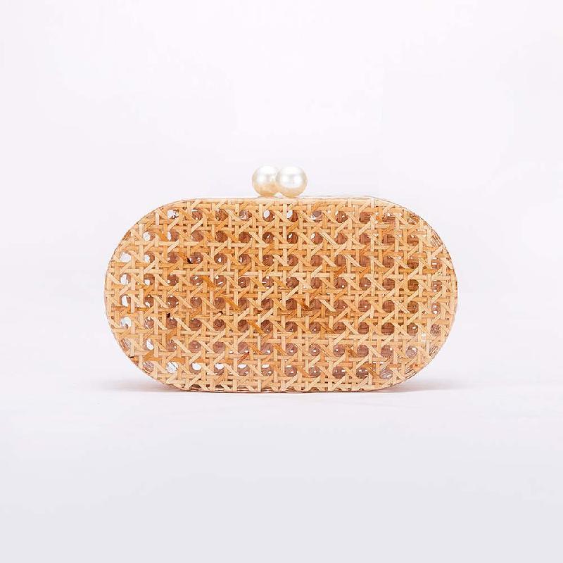 New Women's Bag Fashion Rattan Evening Wedding Acrylic Clutch Shoulder Crossbody Bags 2025 Luxury Woman Items Knit