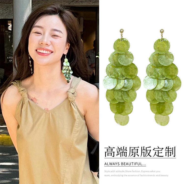 

Серьги-ракушки с бахромой, в стиле приморского отдыха, нишевые серьги, свежие и милые, модные, персонализированные серьги для женщин