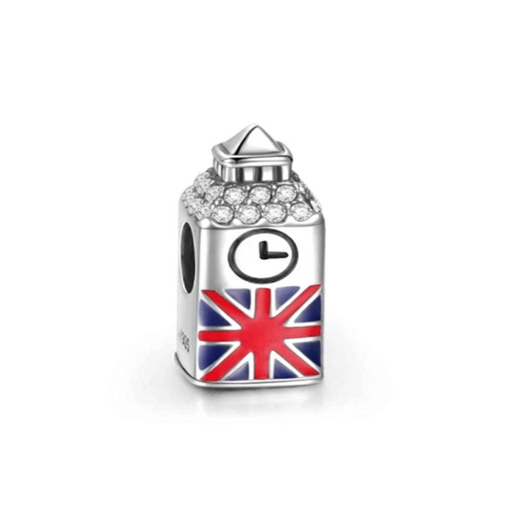 New Original 925 Silver plated DIY Women Jewelry Fine National Flag Dangle charm Bead Fit Charms Bracelet Trinket Accessories