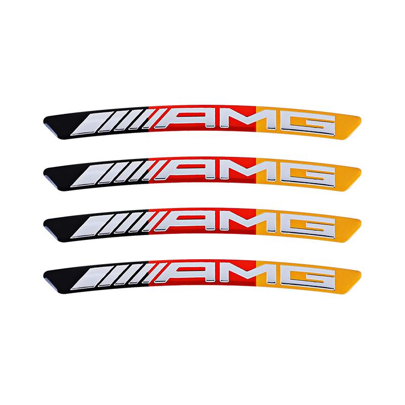 

4Pcs Aluminum Car Wheel Rim Sticker Accessories For Mercedes Benz AMG GLC W203 W206 W220 W205 W211 W212 W201 W210 W108 W168 GLE