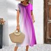 Abiti con Stampa Digitale 3D Donna Estate Manica Corta Scollo O Casual Ampio Vestito