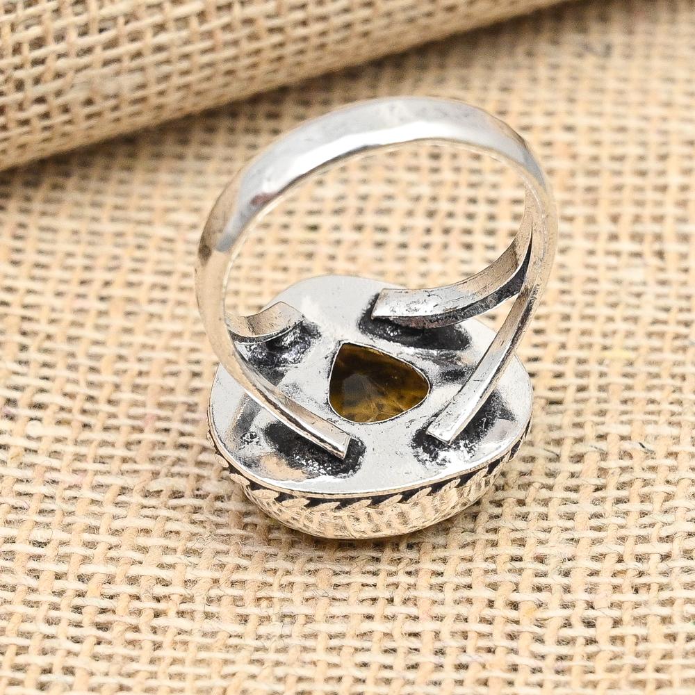 Citrine Gemstone Handmade 925 Solid Sterling Silver Jewelry Ring For Women