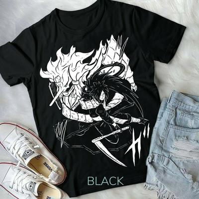 Madara Uchiha T-shirt Manga Strip Naruto Anime Manga Unisex Black Shirt All Size
