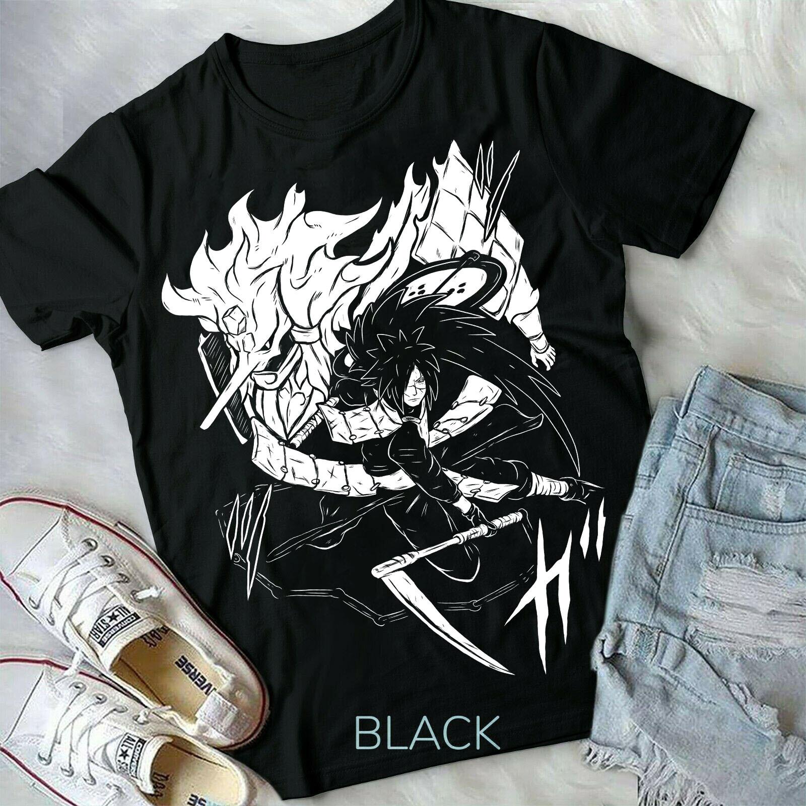 

Madara Uchiha T-shirt Manga Strip Naruto Anime Manga Unisex Black shirt All Size L