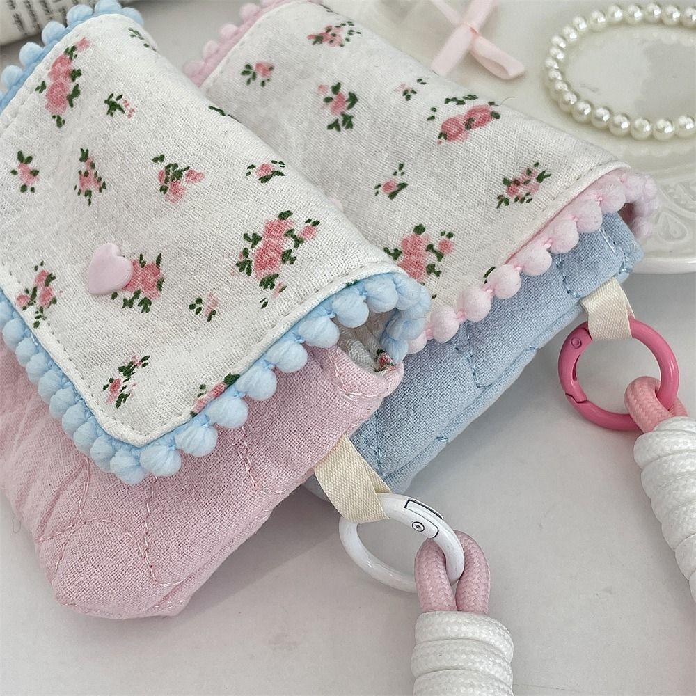 Flower Floral Coin Purse Pinted Mini Storage Bag Portable Small Makeup Lipstick Bag  Daily