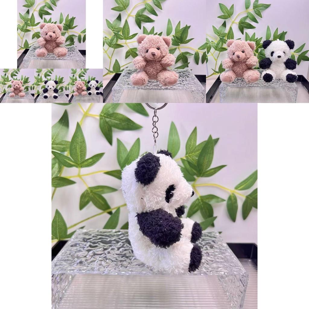 Entzückender Cartoon-Panda-Plüsch-Schlüsselanhänger Weiches Stofftier Dekorative Anhänger Geschenke