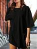 Women's Athletic Romper Short Sleeve Oversized Summer Jumpsuit with Pockets