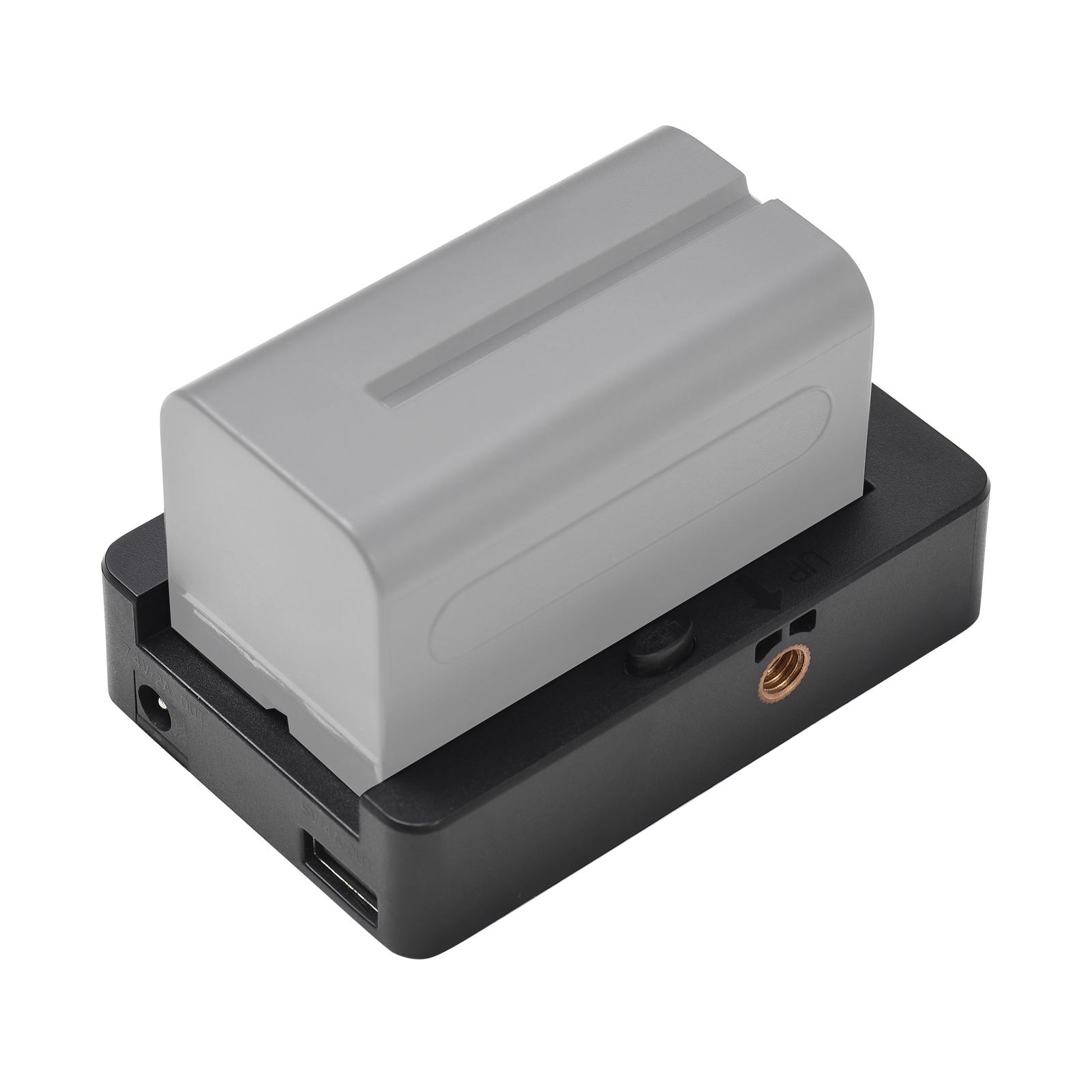 

NP-F Battery r Battery Adapter Plate with Type-C Charging Port USB5V 7.4V Outputs 1Celsius4 Inch Screw Hole for NP-F550 F750 F970 Batteries