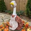 Pumpkin Print Thanksgiving Porch Goose Dress Outfit Goose Apron Suit  for 23 Inch Yard Goose