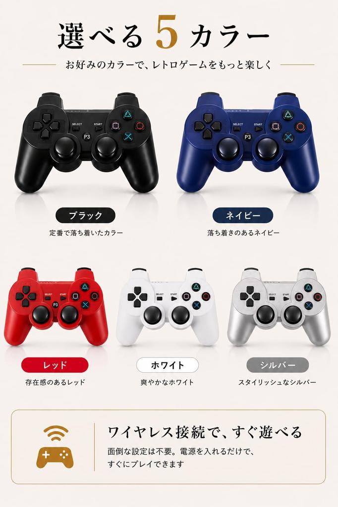 Equivalent PS3 Wireless Compatible Controller Vibration Support Bluetooth Connection [Genuine Layout] K&SGAMER / /