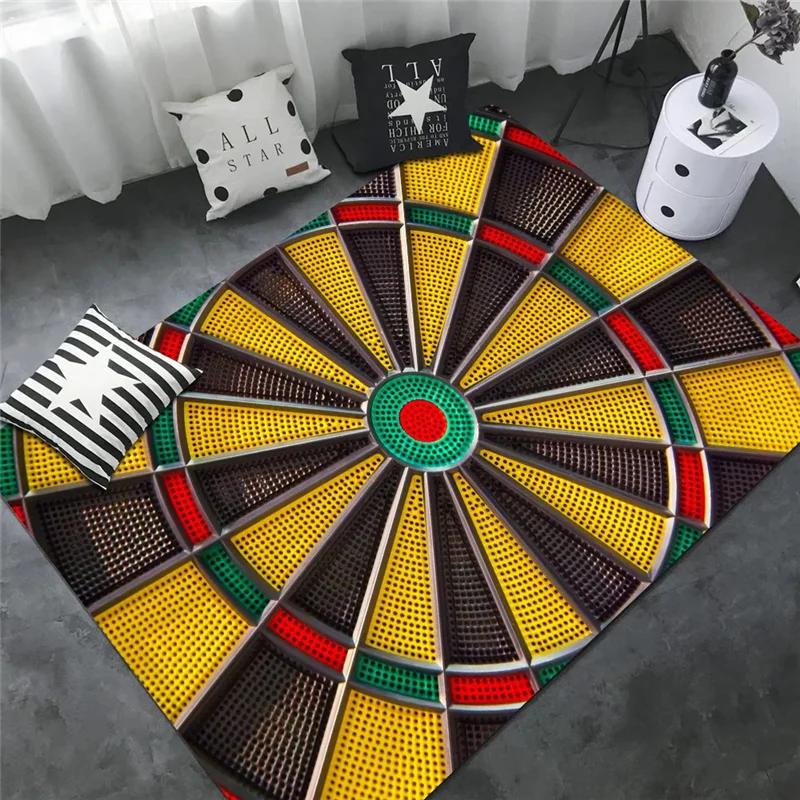 Sport Carpet Dart Board Arrow Floor Mat Dart Target Print Rugs Living Room Game Room Bedroom Rug Non-slip Door Mat Home Decor