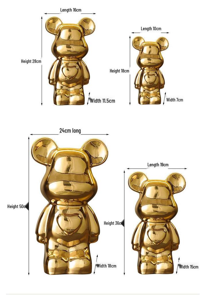 Light Luxury Violent Bear Ornament for TV Cabinet or Living Room Decor