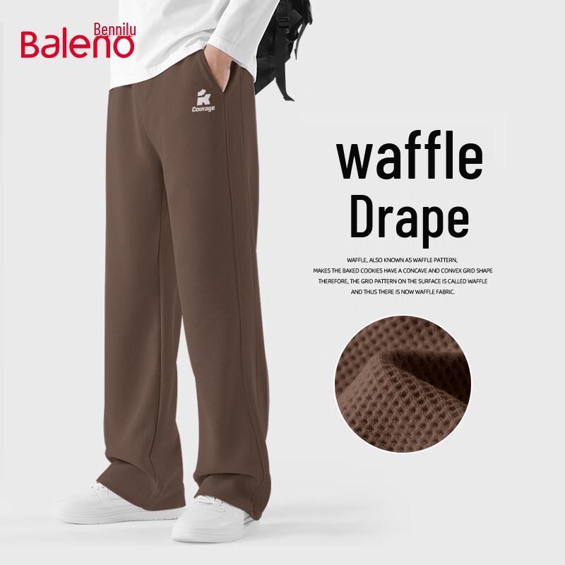 Baleno Men's Waffle-Knit Straight-Leg Casual Pants