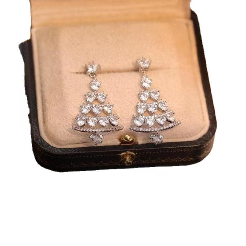 2021 Christmas Tree Earrings - Women's 925 Silver Needle Dangle Earrings, Face-Slimming, Versatile Ear Jewelry.