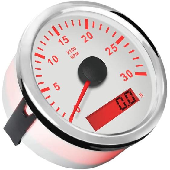 ELING Tachometer RPM Gauge with Hour Meter for Car Truck Boat Yacht 0-3000RPM 85mm with Backlight