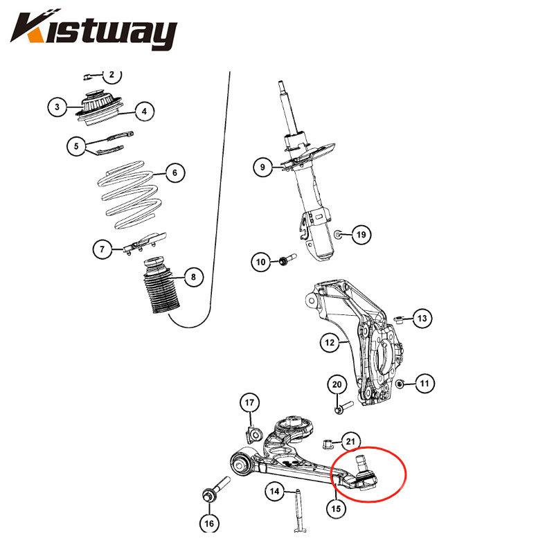 2PCS Front Lower Control Arm Ball Joint Kit For JEEP CHEROKEE KL 2014-2018 68224650AB