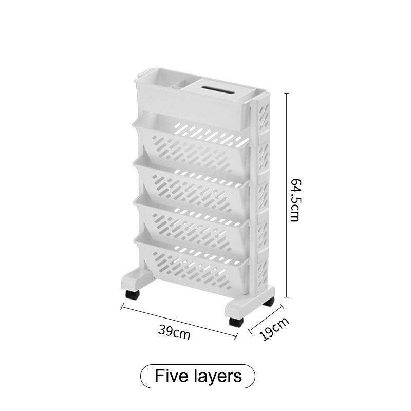 Floor Mounted Movable Bookshelf With Wheels Classroom Desk Storage Rack Study Large Capacity Multi-Layer Book Storage Rack