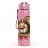1PC Autumn Leaf Squirrel Print 750ml Color Plastic Sports Water Bottle Leakproof Flip Straw Lid Suitable for Sports Office Home Use