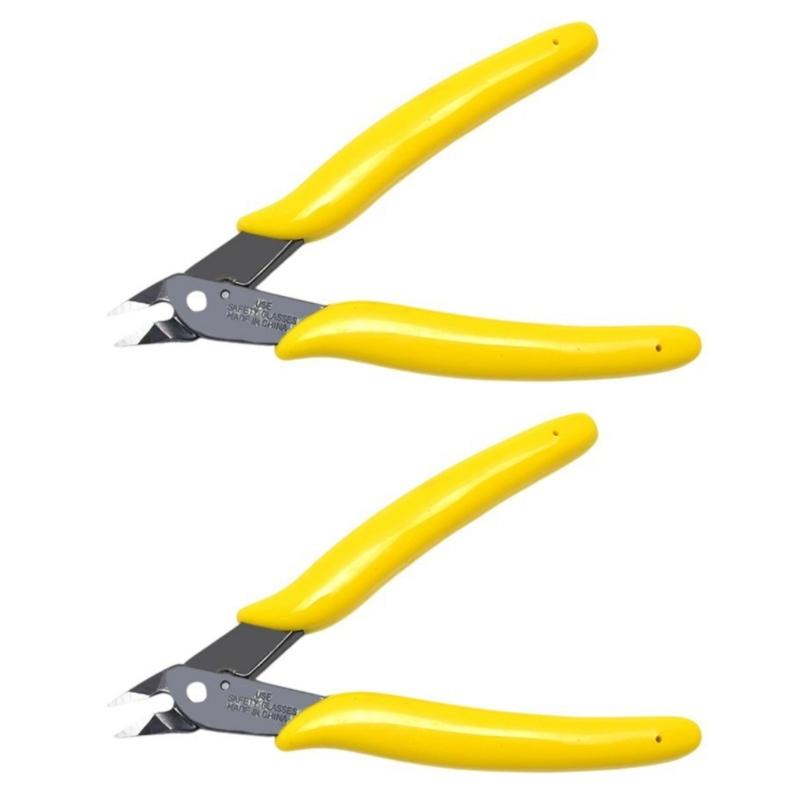 2pc Miniature Angled Pliers with Comfortable Grip Handle Diagonal Pliers Ideal for Model Building and DIY Tasks