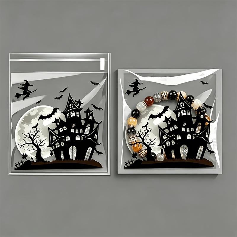11pcs Halloween Self-Adhesive Gift Bags – Reusable Four-in-One Skull, Bat, and Pumpkin Patterns,Suitable for All Kinds of Events