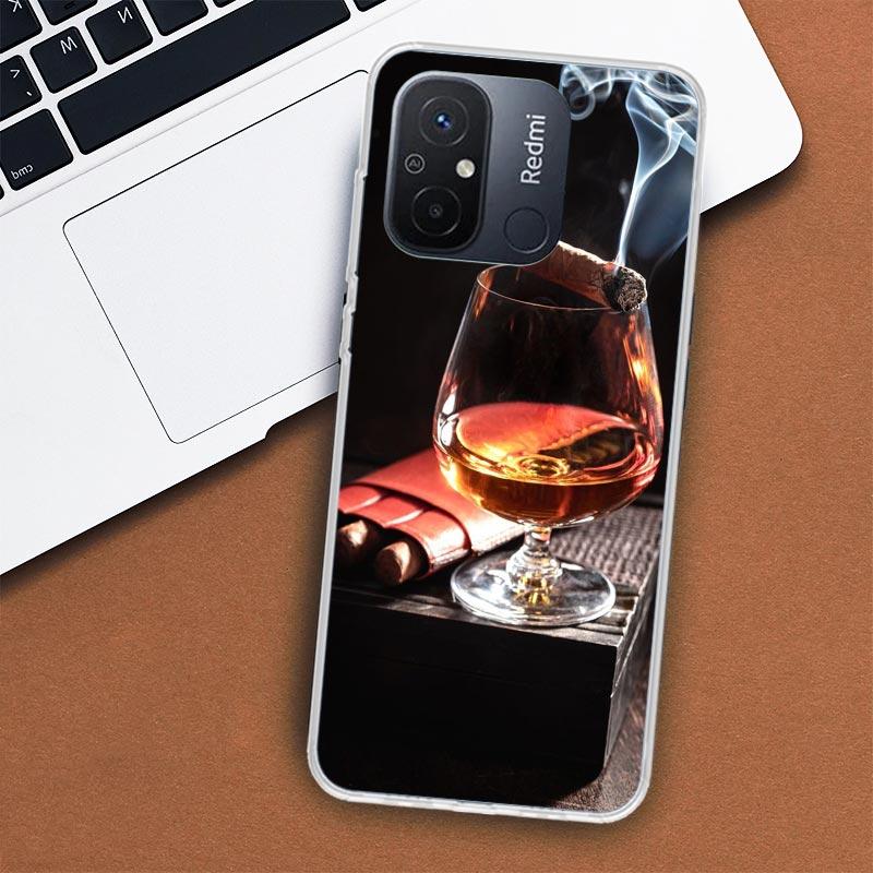 Cigar Whiskey Ice Drink Phone Case For Xiaomi Redmi 12 12C 10 10C 10A 9T 9C 9A 9 8 8A 7 7A 6 6A K20 K30 K40 Pro S2 Fundas Cover